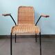 Rattan armchair, metal structure, Germany, 70s