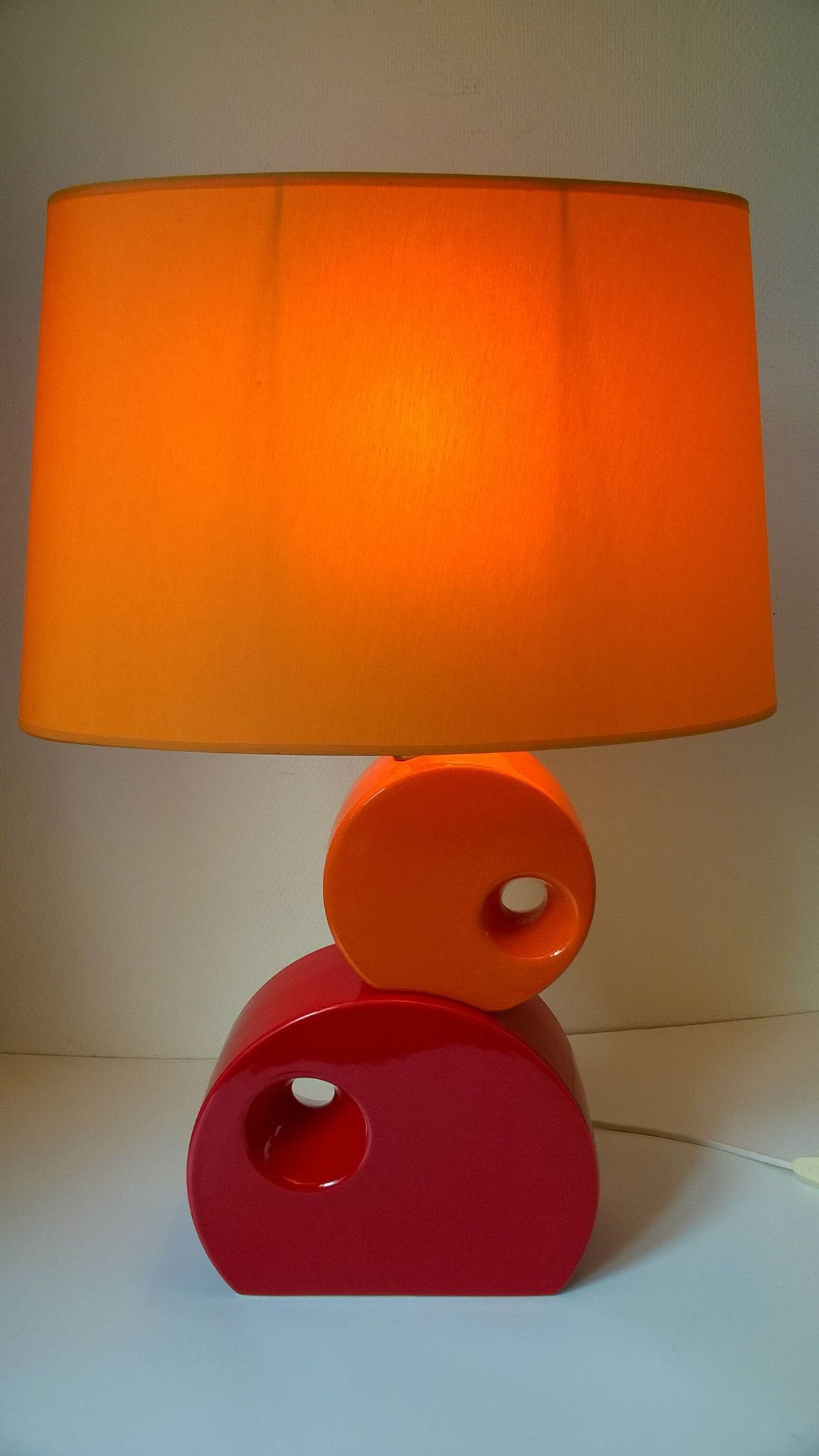Lampe de table en céramique par Louis Drimmer, France 1980