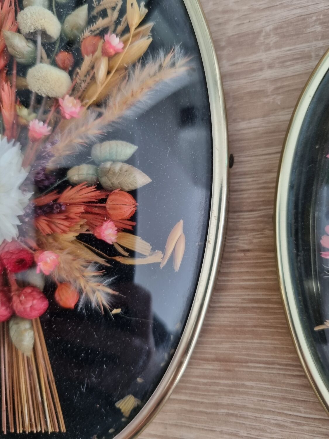Cadre médaillon fleurs séchées
