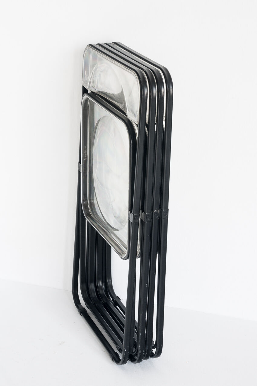 Set of 4 vintage folding chairs published by Stua, Spain 1980.