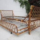 Bed with drawer rattan bed