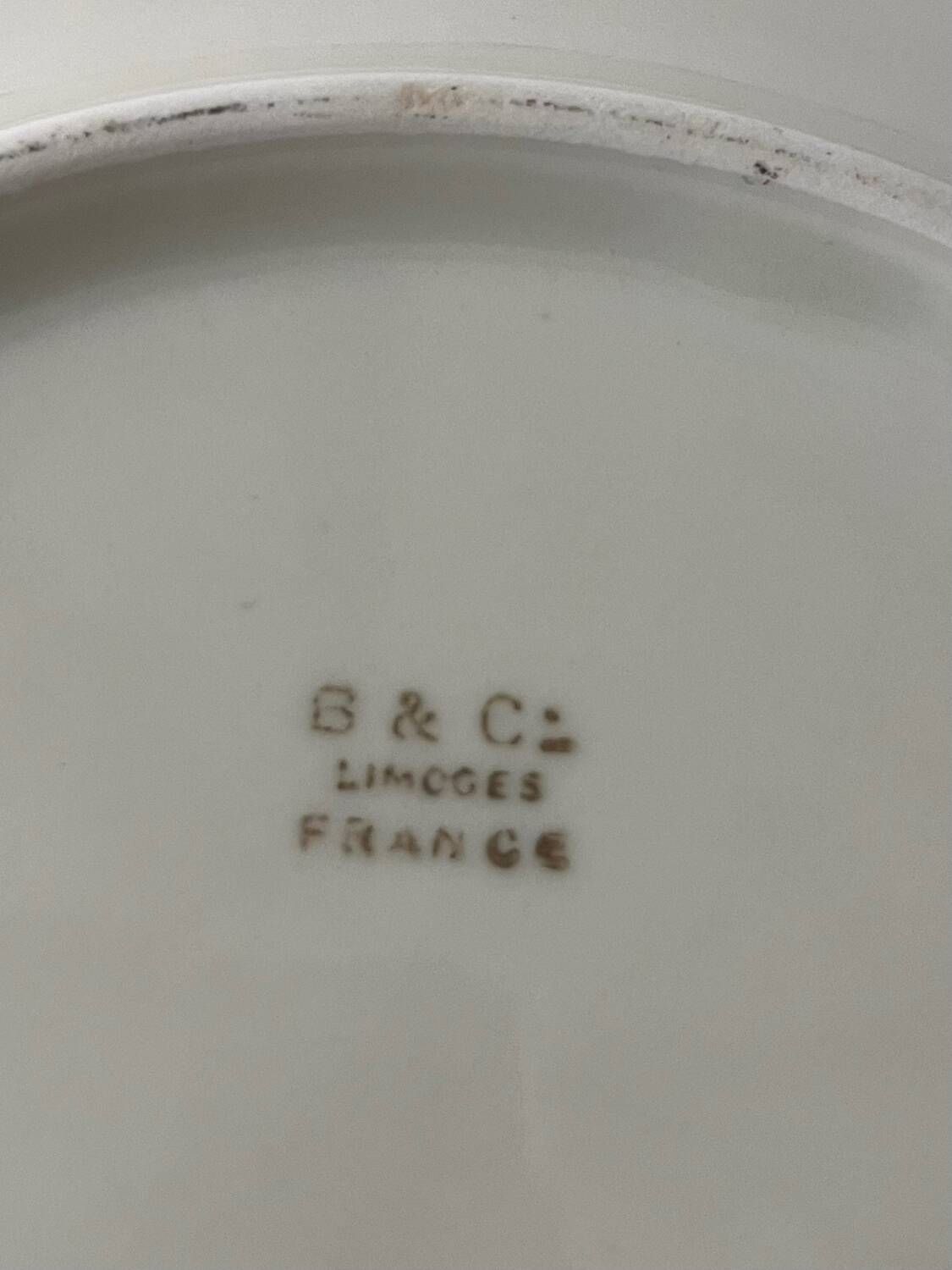 Set of 8 Bernardeau B&C ivory dessert plates