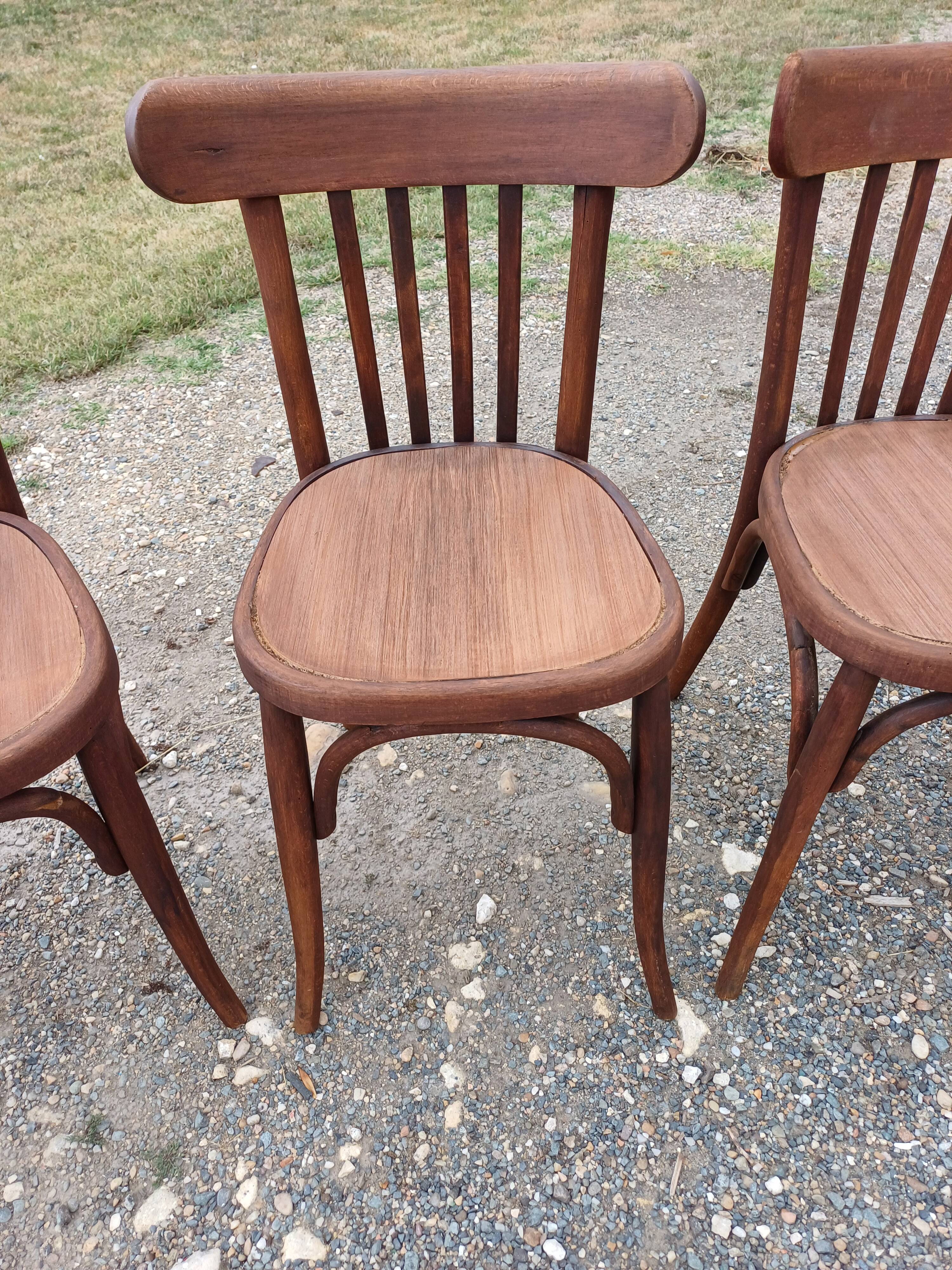 5 Thonet wooden bistro chairs