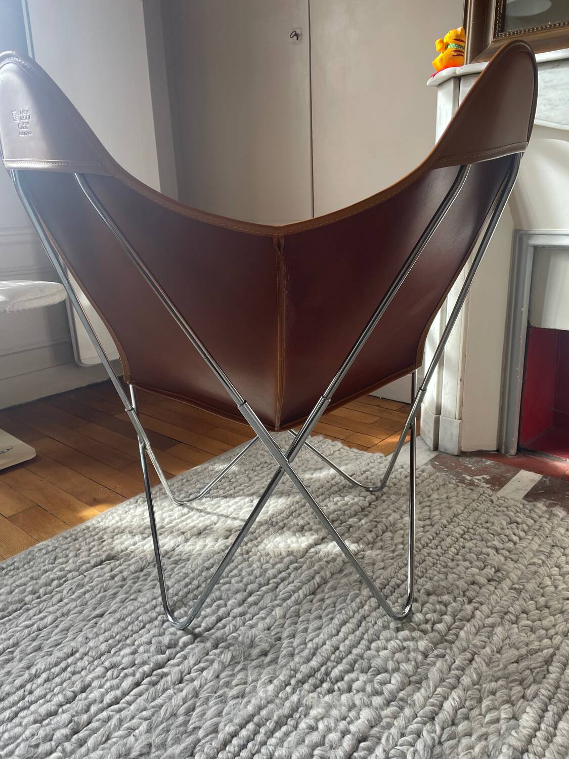 Butterfly AA armchair chrome/leather