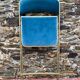 Folding chair in gold-tone metal and velvet, 1960s-70s