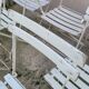 Series of 6 chairs and 1 folding armchair of iron garden bistro