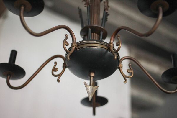 Suspension vintage, suspension laiton empire, suspension flèche