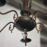 Vintage pendant light, empire brass pendant light, arrow pendant light