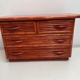 Maugrion rattan chest of drawers from the 60s/70s