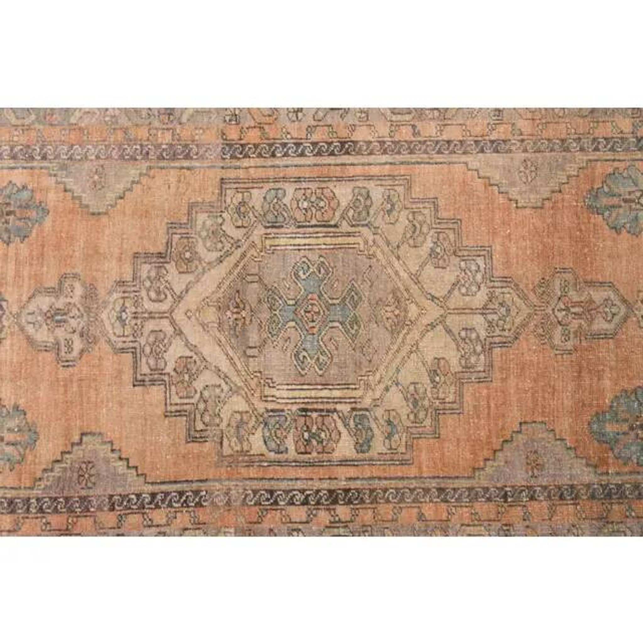 Vintage Turkish Oushak Handmade Wool Cotton Orange Area Rug 124x251