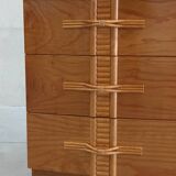 Vintage chest of drawers with bamboo and rattan details