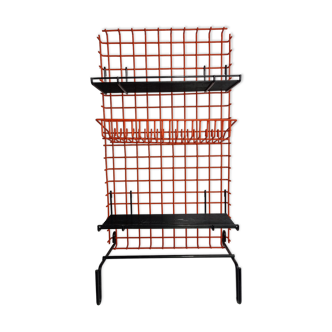 Small wall shelf industrial style orange and black modular