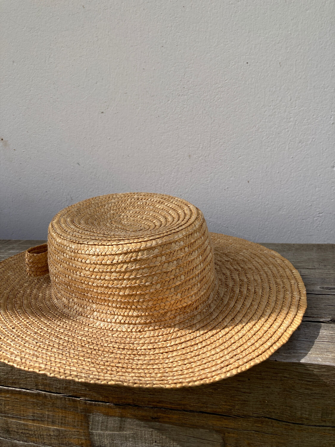 Vintage knot braided straw hat