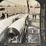 Old photography stereo, stereograph, luxury albumine 1903 English warship