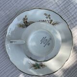 Vintage set of 5 porcelain plates and 5 cups – Digoin Sarreguemines