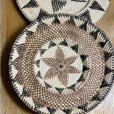 Round ethnic Balinese rattan tray