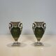 Pair of Empire Style Porcelain Vases, Decorated with Swans and Bundles