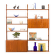 Hansen and Guldborg teak wall unit with a bar cabinet, Denmark 1950s
