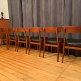 Ensemble de six chaises de style Børge Mogensen Farstrup, Danemark, années 1960.