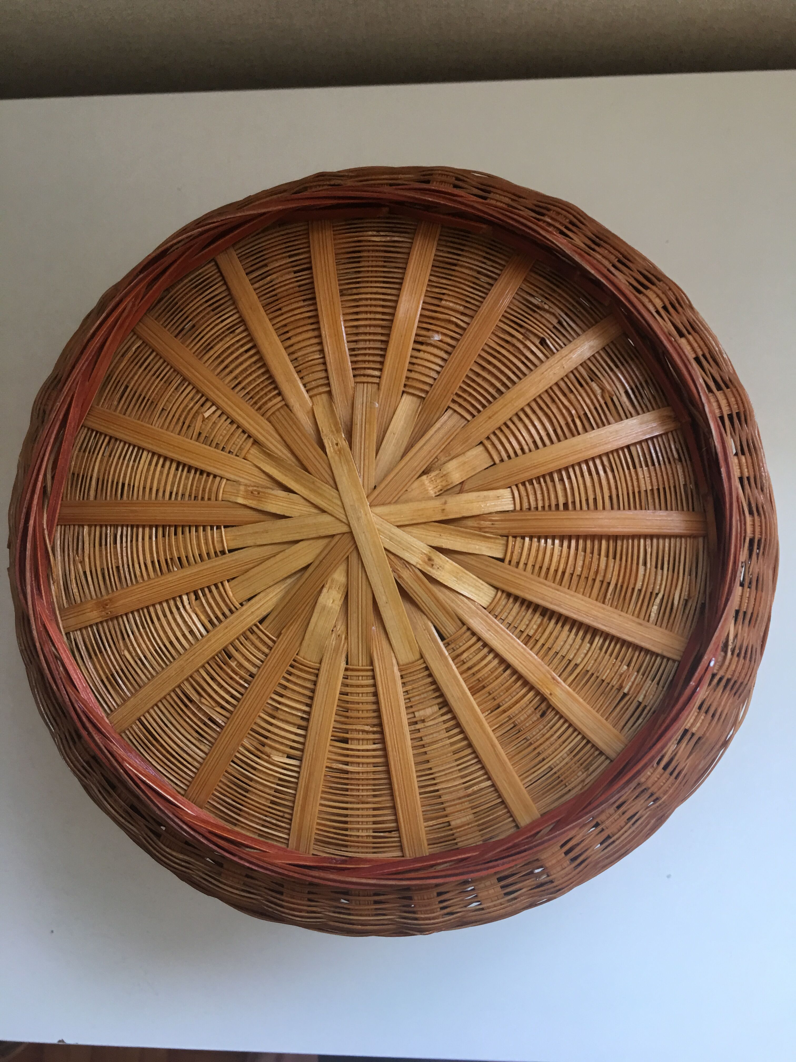 Wastepaper basket or vintage wicker jar cover