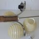 Original Art Deco Chandelier Antique Hand Blown Glass Pendant Light 1940's