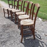 6 antique mulched chairs