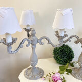 Table lamps 3 branches weathered girandoles