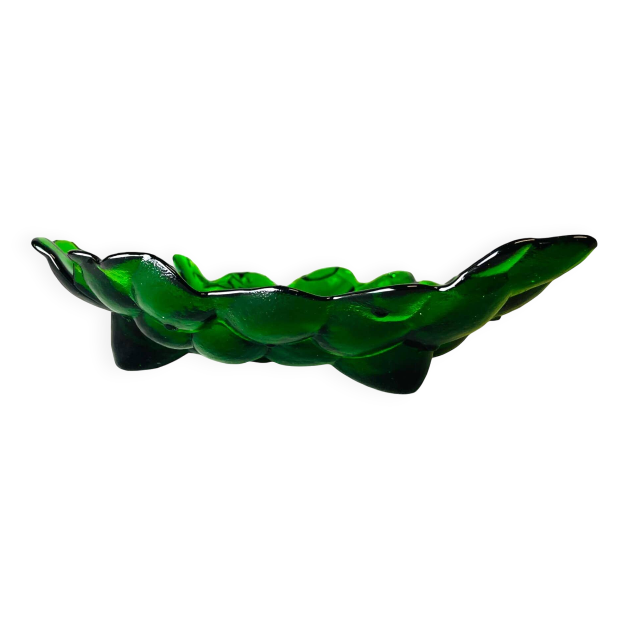 Green depression glass grape shaped vase