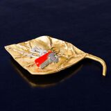 Brutalist leaf tray by David Marshall in bronze, Spain, 1970