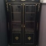 Napoleon III showcase lacquered black and gilded bronze