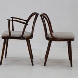 1960s Antonin Suman Set of Six Beech Dining Chairs, Restored