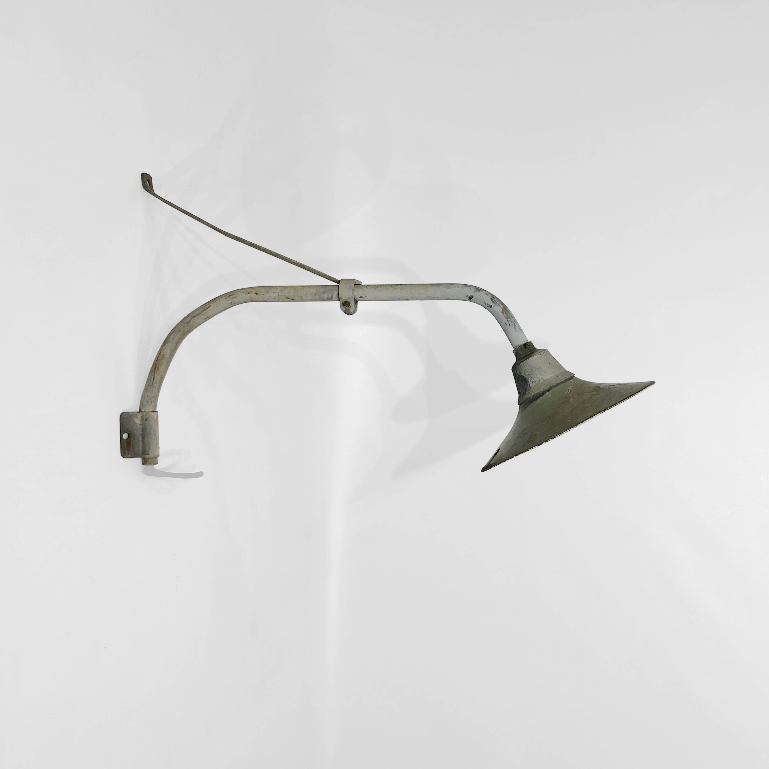 Large Greek Industrial Army Wall Street Light 2 1950s