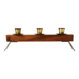 Modernist teak candlestick, Germany, 1960s.