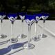 St. Louis BristoL pattern cut crystal liqueur set with blue overlay