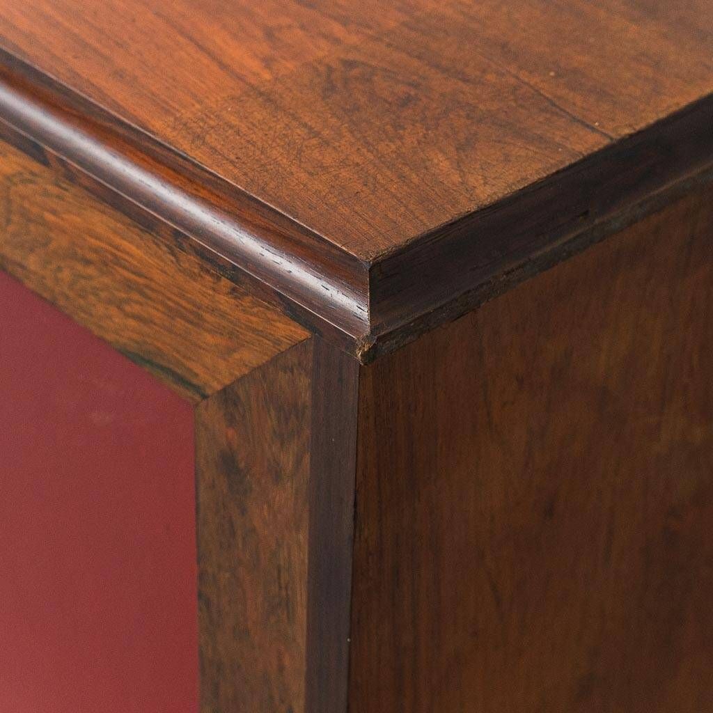 Scandinavian sideboard in dark red wood and leather, 1960s vintage modernism