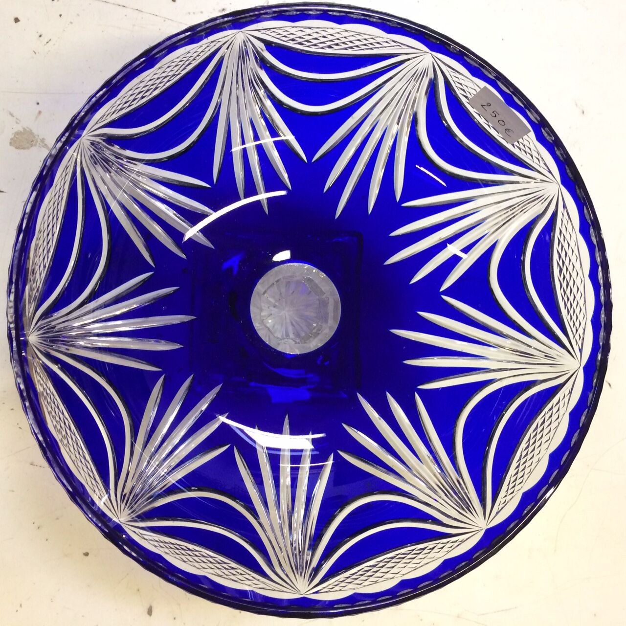 Dish Bohemian crystal two-tone