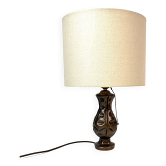 Pied de lampe brutaliste en bronze massif du milieu du siècle, lourd de 4,7 kg, allemagne 1960