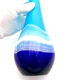 Sculptural Vase "Goccia" 43cm - Blown Murano Glass - Blue & Latte
