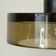 Flush mount in glass and yellow-brown metal by Seguso, 1950s, Italy.