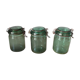Lot de 3 bocaux en verre vert Durfort