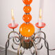 Lustre vintage orange Murano glass 8 bras