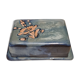 Butter blue earthenware Vallauris floral decoration