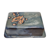 Butter blue earthenware Vallauris floral decoration