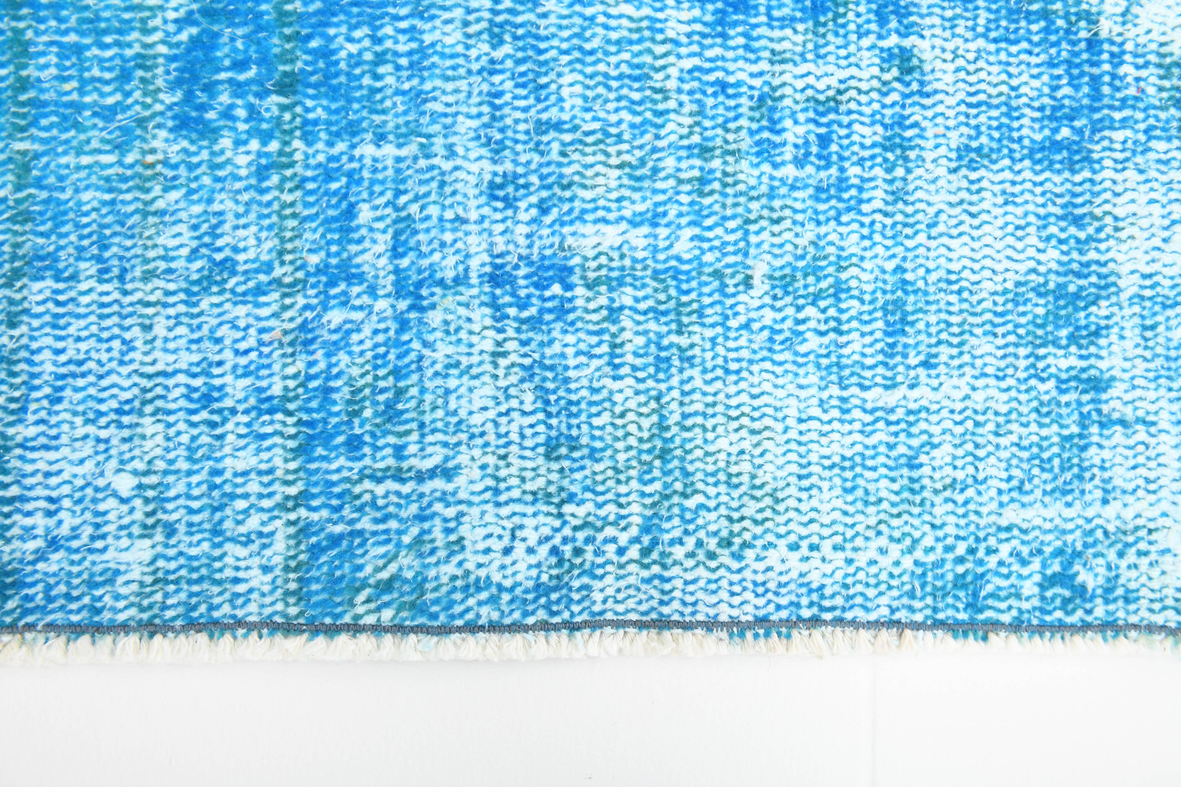 2x9 Sky Blue Classic Turkish Vintage Runner Rug, 56x268Cm