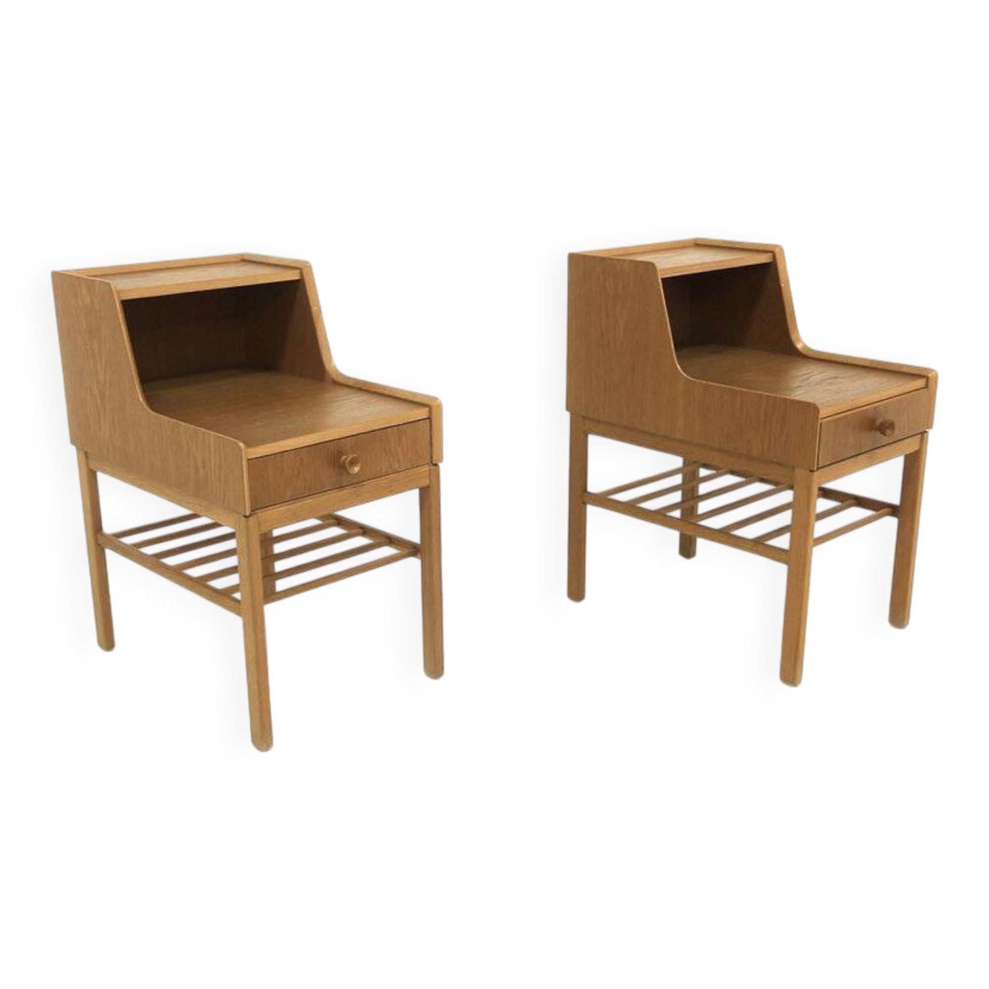 Set of 2 Scandinavian oak bedside tables, Sweden, 1960