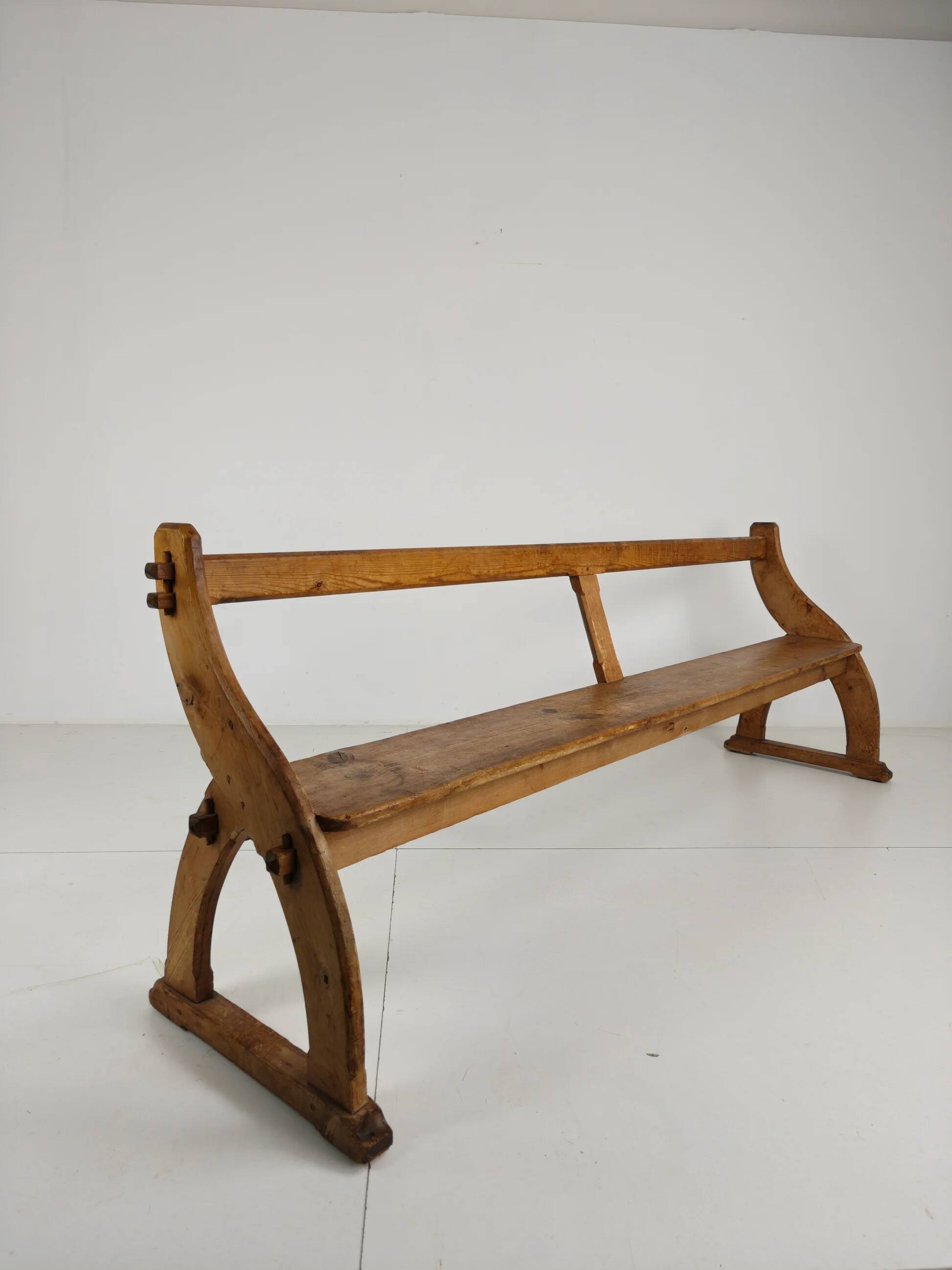 Victorian pitch pine school benches – circa 1900, England