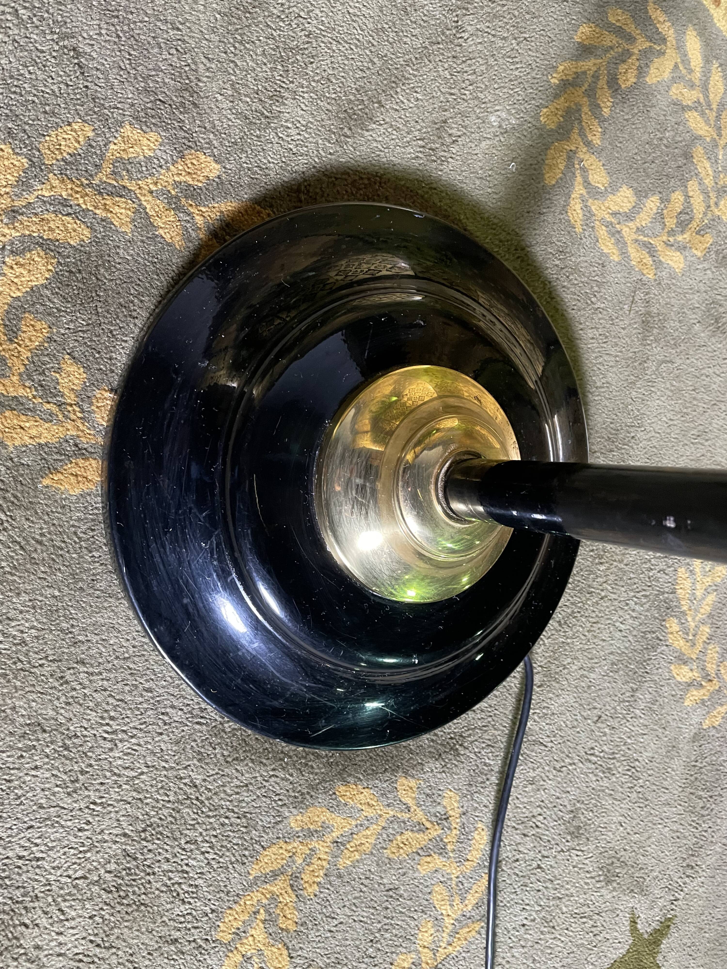 Floor lamp  brass and black iron