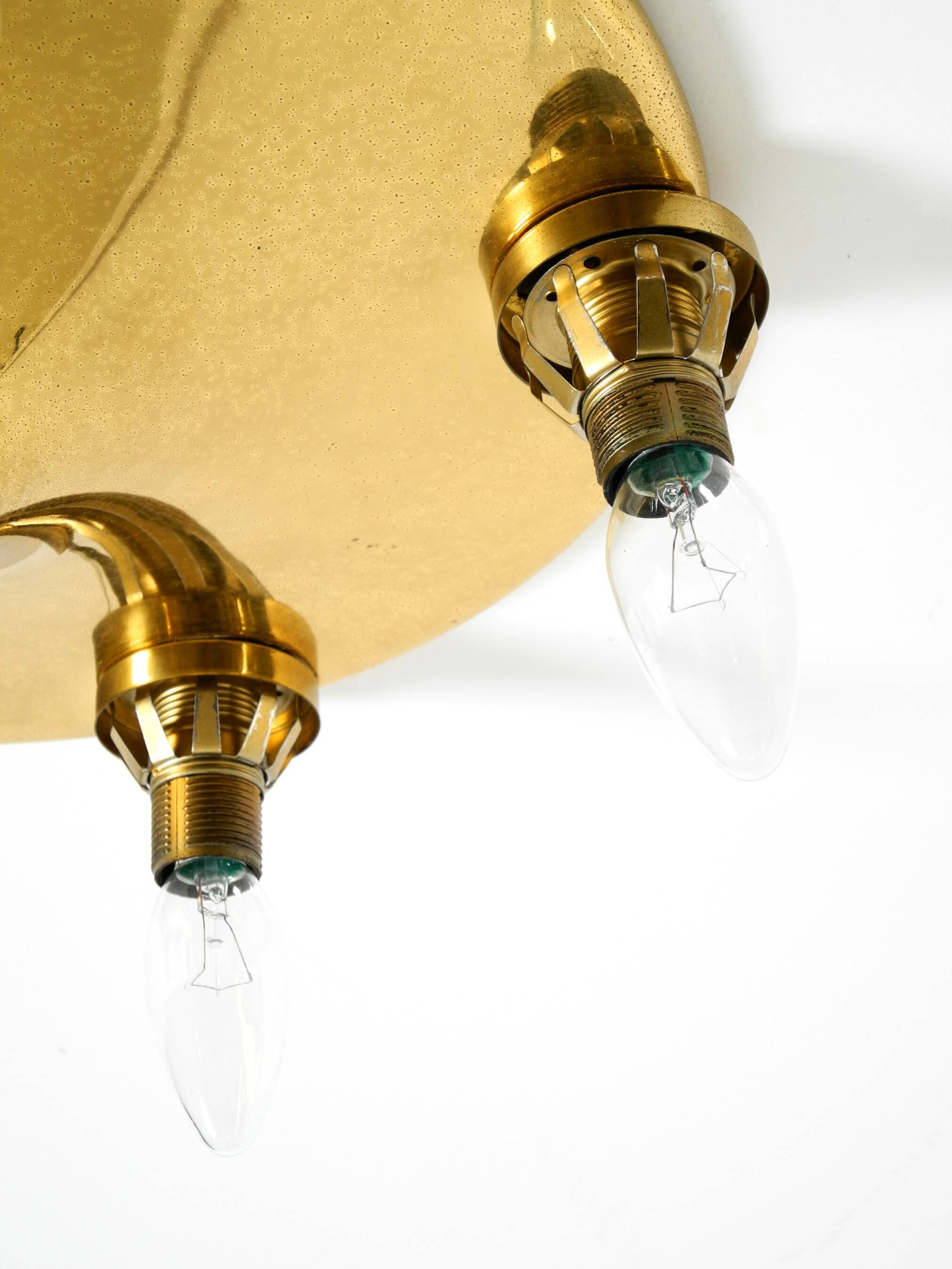 1960s Space Age brass ceiling lamp with 5 glass balls