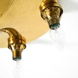 1960s Space Age brass ceiling lamp with 5 glass balls
