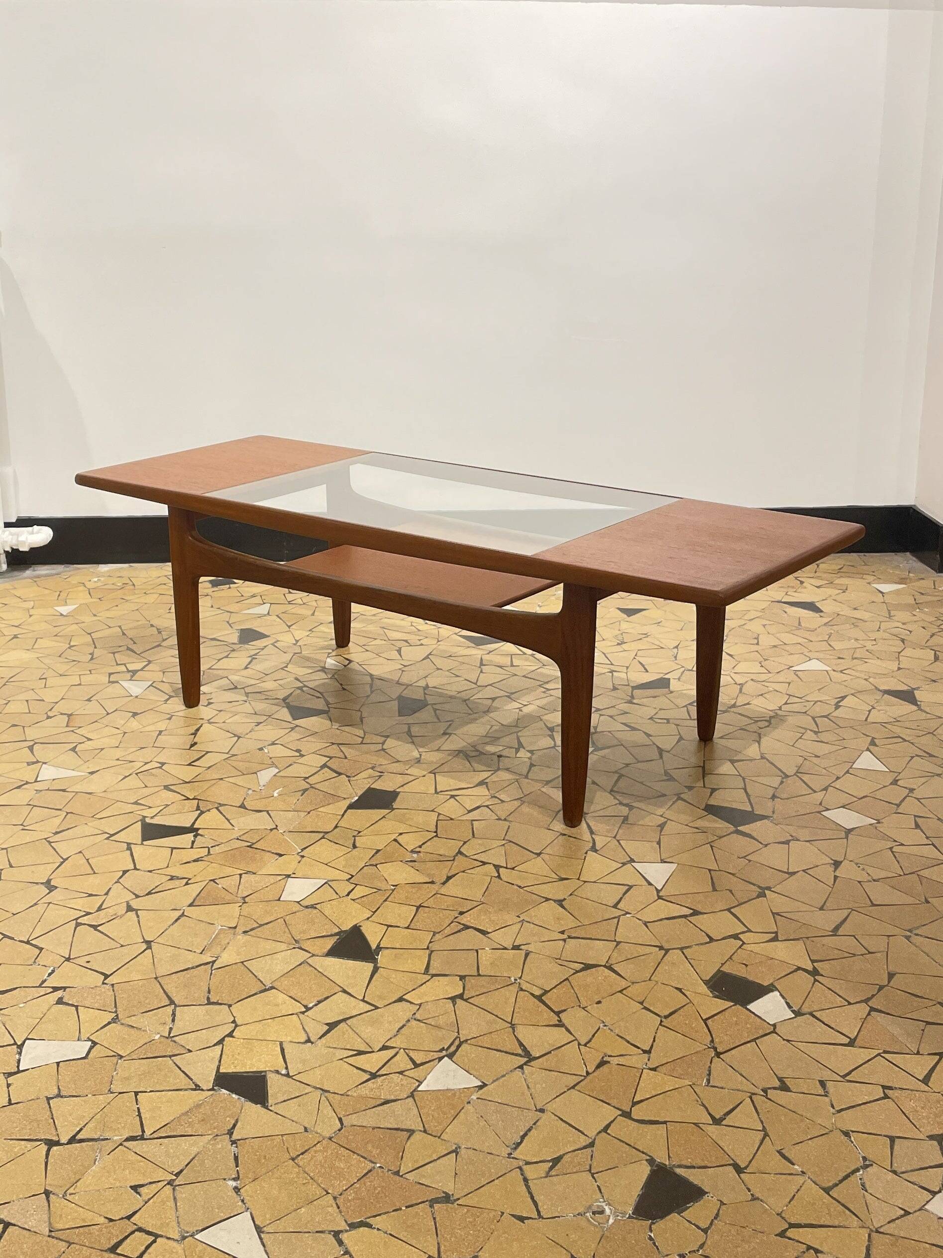 Gplan teak & glass coffee table